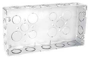 Southwire GB-1583-UPC Multi-Gang Box, 3-Gang, 24-Knockout, 1/2, 3/4 in Knockout, Steel, Silver, Galvanized