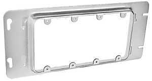 Southwire GBDC-344-UPC Device Ring, 3/4 in L, Rectangular, 4-Gang, Steel, Silver, Galvanized