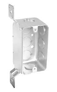 Southwire G19282-F-UPC Handy Box, 1-Gang, 8-Knockout, 1/2 in Knockout, Steel, Silver, Galvanized