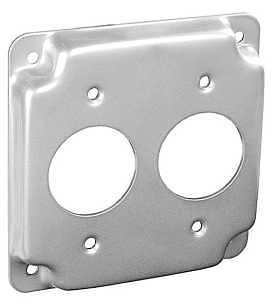 Southwire G1933-UPC Industrial Surface Cover, 1/2 in L, 4 in W, Square, 2-Gang, Steel, Silver, Galvanized