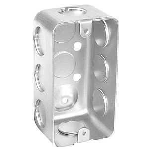 Southwire G19281-AB58-UPC Deep-Drawn Handy Bracketed Box, 1-Gang, 8-Knockout, 1/2 in Knockout, Steel, Silver