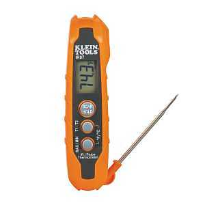 Klein Tools IR07 IR and Probe Thermometer, -40 to 572 deg F, 0.1 deg F Resolution, LCD Display, ABS/Polycarbonate Case