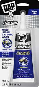 EXTREME STRETCH 7079800958 Window and Door Premium Elastomeric Sealant, White, 2 hr Paintable, 24 hr Water Ready Curing