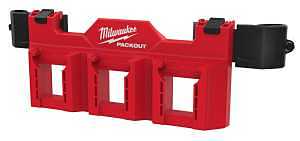 Milwaukee PACKOUT 48-22-8603 Tool Box Battery Rack Attachment, 3-Compartment, ABS/Polycarbonate, Black/Red