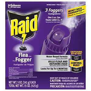 Raid 41654 Flea Killer Plus Fogger, 3840 cu-ft Coverage Area, Clear