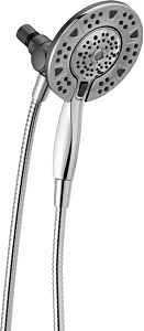 Delta In2ition Series 75494 Showerhead, Round, 1/2 in Connection, 1.75 gpm, 2-Spray Function, Rubber/Stainless Steel