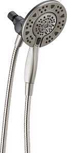 Delta In2ition Series 75494SN Showerhead, Round, 1/2 in Connection, 1.75 gpm, 2-Spray Function, Rubber/Stainless Steel