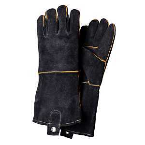 Mr. BAR-B-Q 40113X BBQ Gloves, XL, Leather, Black
