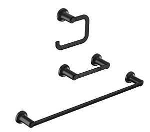Moen Zyla Series Y1633BL Bathroom Hardware Set, Zinc, Matte Black, 3-Piece