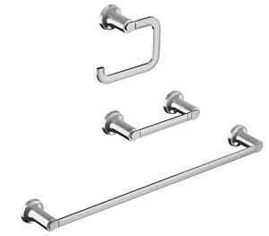 Moen Zyla Series Y1633CH Bathroom Hardware Set, Zinc, Chrome, 3-Piece