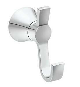 Moen Mikah Series Y0703CH Robe Hook, Zinc, Chrome, Wall