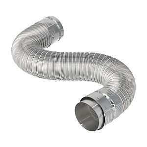 Selkirk 4EFC-5S Expandable Flexible Gas Vent Connector, 60 in OAL, Aluminum/Steel, Silver, Galvanized