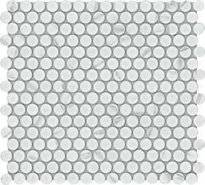 Emser Tile Elegan Series W95ELEGCA1112MOPM Porcelain Mosaic Tile, 12 in L Tile, 11 in W Tile, Pressed Edge, Calacata