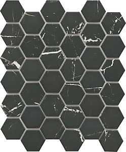 Emser Tile Elegan Series W95ELEGNE1113MH2M Porcelain Mosaic Tile, 13 in L Tile, 11 in W Tile, Pressed Edge, Nero