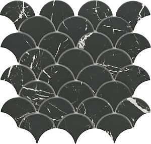 Emser Tile Elegan Series W95ELEGNE1112MSLM Porcelain Mosaic Tile, 12 in L Tile, 11 in W Tile, Pressed Edge, Nero