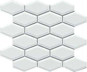 Emser Tile Reward Series White Porcelain Mosaic – 11" x 10" Pressed‑Edge Hexagon & Scale Tiles