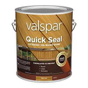 Valspar Quick Seal VL1028012-16 Exterior Stain, Semi-Transparent, Pecan, Liquid, 1 gal