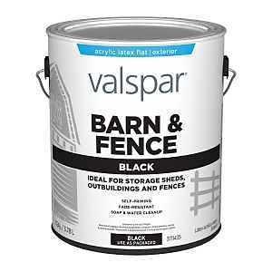 Valspar Armor Series 3711435 Barn and Fence Paint, Black, 1 gal