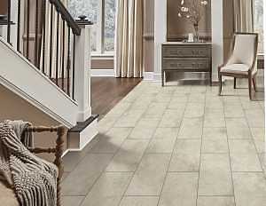 Healthier Choice Flooring CVT107L01 Flooring Plank, 24 in L, 12 in W, Grout Bevel Edge, Stone Polymer Composite/Vinyl