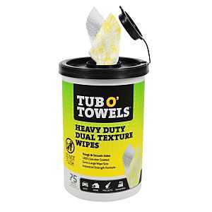 Tub O'Towels TW75-DT Heavy-Duty Dual-Textured Cleaning Wipes, 12 in L, 10 in W