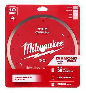 Milwaukee DIAMOND MAX 49-93-9210 Saw Blade, 10 in Dia, 5/8 in Arbor, Continuous Rim