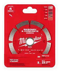 Milwaukee 49-93-9302 Saw Blade, 4 in Dia, 7/8 in-20 mm-5/8 in Arbor, Segmented Rim