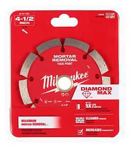 Milwaukee DIAMOND MAX 49-93-7405 Saw Blade, 4-1/2 in Dia, 7/8 in-20 mm-5/8 in Arbor, Tuck Point Rim