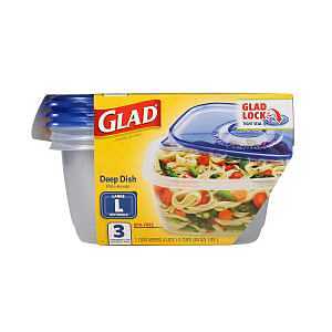 Glad BBG10316 Large Deep Dish, 64 oz, Plastic, Clear