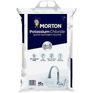 Morton F114980000G Potassium Chloride Water Softener Pellet, 40 lb, Crystal