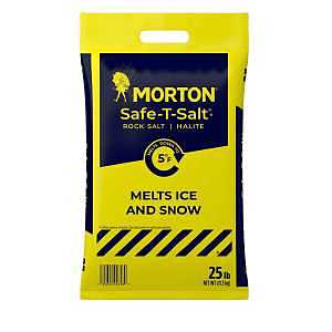 Morton 3782 Rock Salt, Crystal, White, 25 lb, Bag