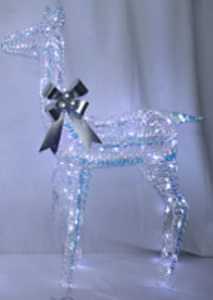 Santas Forest 56087 Iridescent Standing Doe Yard Decor, 18 in L, 6 in W, Metal/PVC