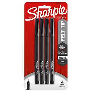 Fine Point Ink Pen, Black, 4-Ct.