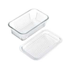 LifeTime 5078594 Multi-Function Butter Dish, Glass, 6-1/2 in L, 4 in W