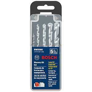 Bosch BM5005 Rotary Drill Bit Set, Masonry, 5-Piece, Carbide
