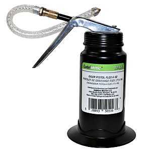 LubriMatic 50-516 Pistol Pump Oiler, 6 oz, 5-1/4 in H, Flexible Spout, Steel, Epoxy-Coated