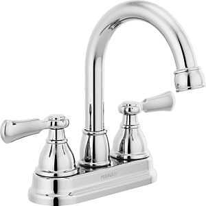 Peerless Elmhurst Series P2665LF Centerset Bathroom Faucet, 1 gpm, 2-Handle, 3-Faucet Hole, Zinc, Chrome