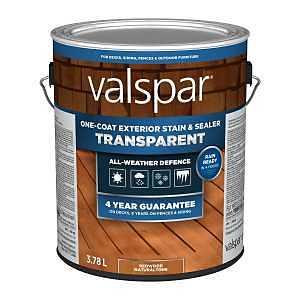 Valspar VLC028081-16 One-Coat Stain and Sealer, Transparent, Red Natural Tone, Liquid, 1 gal