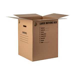 Duck 1139734 Kraft Box, 18 in L, 18 in W, 32 lb, Cardboard, Brown