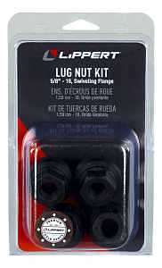 Lippert 2024039635 Swiveling Flange Nut Kit, Zinc-Plated, Black, For: Trailer Wheel Bolt and Axle