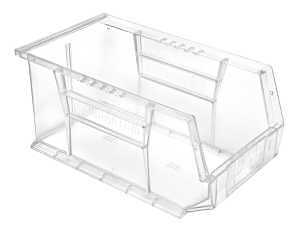Quantum Storage Systems RQUS240CC-UPC Ultra Stack and Hang Bin, 60 lb, Polypropylene, Clear, 14-3/4 in L, 8-1/4 in W