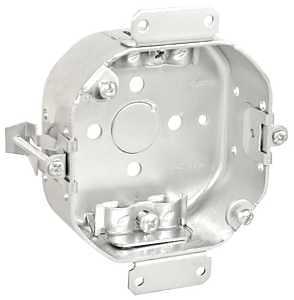 Southwire 4‑Inch Octagonal Electrical Box – Galvanized Steel, 5‑Knockout, Includes NMSC Clamp & Screws