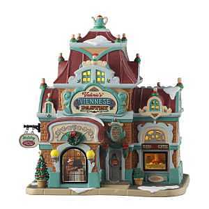 Lemax 55345 Christmas Decor, 8.66 in H, Valerie's Viennese Pastry, Porcelain, LED