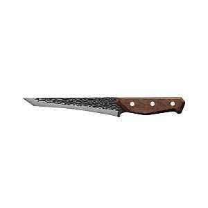 True PrimalForge Series TRU-FXK-1017 Slicer Knife, 7-1/4 in L Blade, Stainless Steel Blade, Wood Handle, Brown Handle