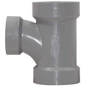 Homerite System 15 Series 326501 Sanitary Tee, 2 x 1-1/2 in, Hub, PVC, Gray
