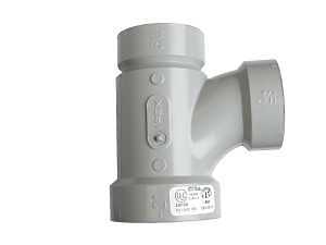 Homerite System 15 Series 326502 Sanitary Tee, 2 x 1-1/2 in, Hub, PVC, Gray