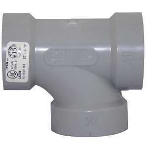 Homerite System 15 Series 326504 Sanitary Tee, 1-1/2 in, Hub, PVC, Gray, SCH 40 Schedule