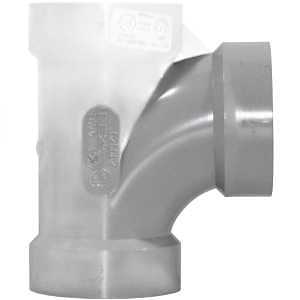Homerite System 15 Series 326505 Sanitary Tee, 2 in, Hub, PVC, Gray, SCH 40 Schedule