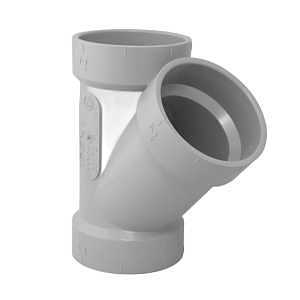 Homerite System 15 Series 326508 Wye, 2 in, Hub, PVC, Gray, SCH 40 Schedule