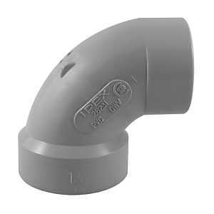 Homerite System 15 Series 326510 Elbow, 1-1/2 in, Spigot x Hub, 90 deg Angle, PVC, Gray, SCH 40 Schedule