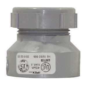 Homerite System 15 Series 326515 Trap Adapter, 1-1/2 x 1-1/4 in, Hub x Slip Joint, PVC, Gray